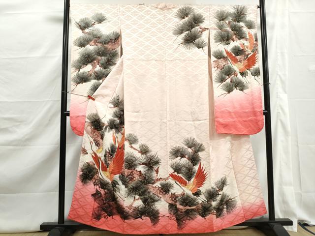 平和屋着物■豪華振袖　飛鶴枝松文　暈し染め　金彩　正絹　逸品　DABJ5335qa