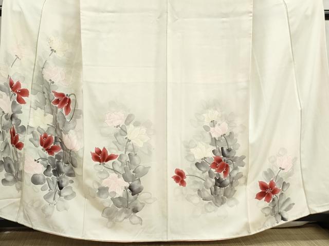 平和屋着物■訪問着　手描き　枝花文　正絹　逸品　DABJ5337qa