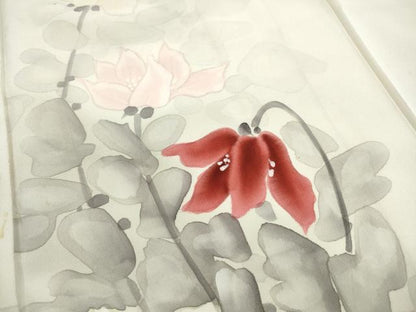 平和屋着物■訪問着　手描き　枝花文　正絹　逸品　DABJ5337qa