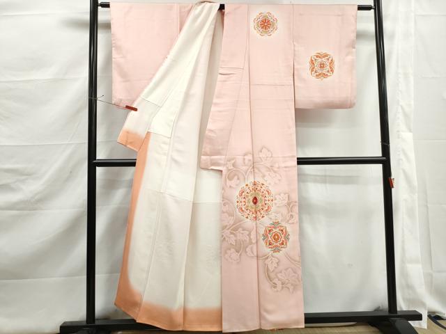 平和屋着物■中国三大刺繍　相良刺繍　訪問着　正倉院更紗花文　暈し染め　正絹　逸品　DABJ5344qa