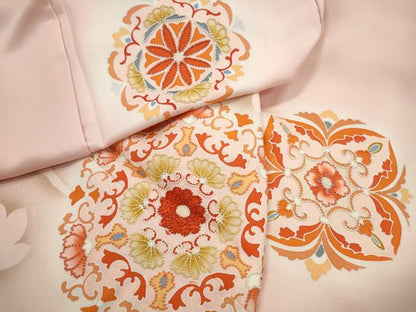 平和屋着物■中国三大刺繍　相良刺繍　訪問着　正倉院更紗花文　暈し染め　正絹　逸品　DABJ5344qa