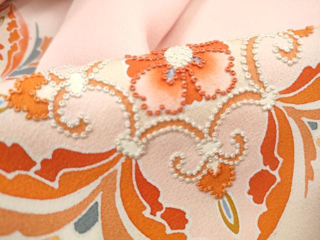 平和屋着物■中国三大刺繍　相良刺繍　訪問着　正倉院更紗花文　暈し染め　正絹　逸品　DABJ5344qa