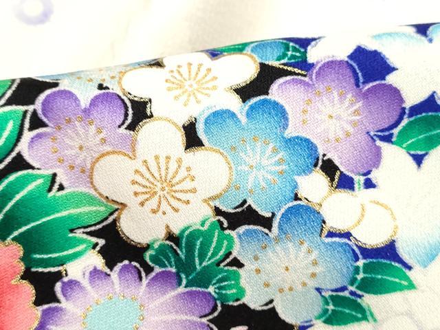 平和屋着物■豪華振袖　駒刺繍　扇面牡丹花文　金彩　正絹　逸品　DABJ5349qa