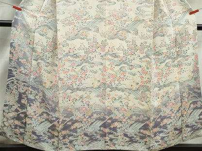 平和屋着物■訪問着　流水花文　暈し染め　正絹　逸品　DABJ5352qa