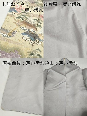 平和屋着物■豪華色留袖　立波風景花松文　暈し染め　金彩　正絹　逸品　DABJ5354qa