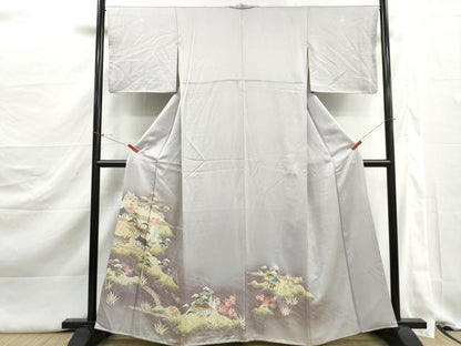 平和屋着物■豪華色留袖　立波風景花松文　暈し染め　金彩　正絹　逸品　DABJ5354qa