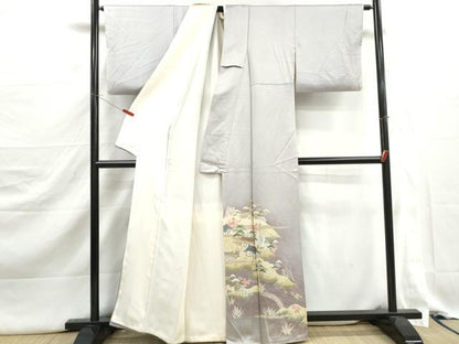 平和屋着物■豪華色留袖　立波風景花松文　暈し染め　金彩　正絹　逸品　DABJ5354qa