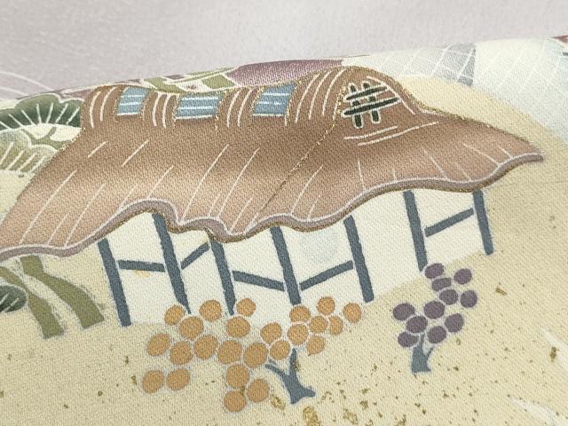 平和屋着物■豪華色留袖　立波風景花松文　暈し染め　金彩　正絹　逸品　DABJ5354qa