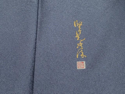 平和屋着物■伝統工芸師　服部光擴　江戸小紋　鮫小紋柄　正絹　逸品　DABJ5357qa