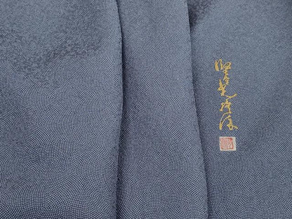 平和屋着物■伝統工芸師　服部光擴　江戸小紋　鮫小紋柄　正絹　逸品　DABJ5357qa