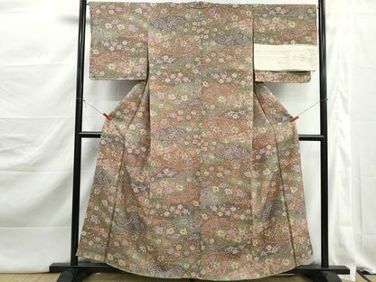 平和屋着物■上質な小紋　辻が花　反端付き　正絹　逸品　DABJ5358qa