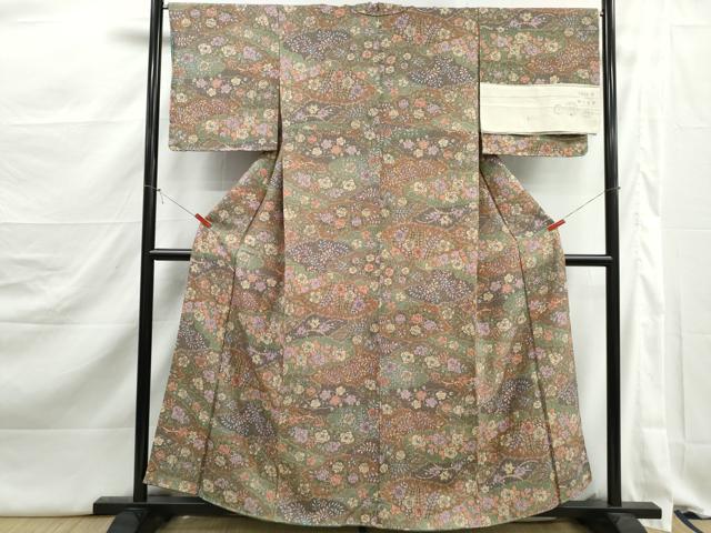平和屋着物■上質な小紋　辻が花　反端付き　正絹　逸品　DABJ5358qa