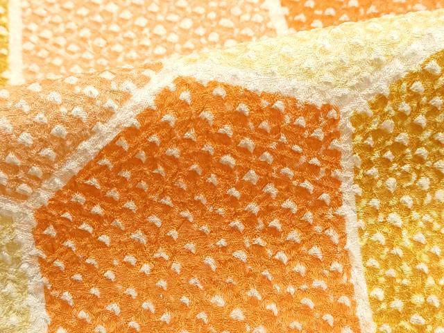 平和屋着物■上質な小紋　総絞り　亀甲文　正絹　逸品　DABJ5360qa