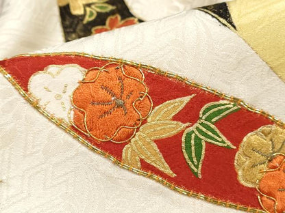 平和屋着物■豪華振袖　駒刺繍　絞り　笹竹花文　金彩　正絹　逸品　DABJ5362qa
