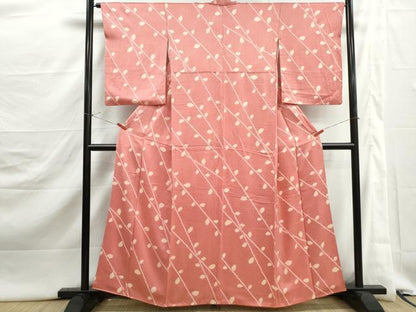 平和屋着物■上質な小紋　絞り　枝葉文　正絹　逸品　DABJ5364qa