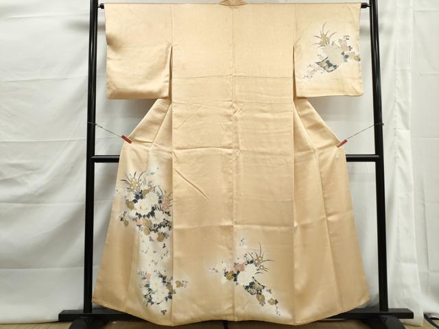 平和屋着物■訪問着　刺繍　草花文　牡丹　暈し染め　金彩　正絹　逸品　DABJ5366qa