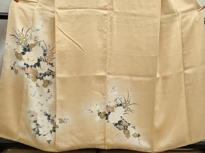 平和屋着物■訪問着　刺繍　草花文　牡丹　暈し染め　金彩　正絹　逸品　DABJ5366qa