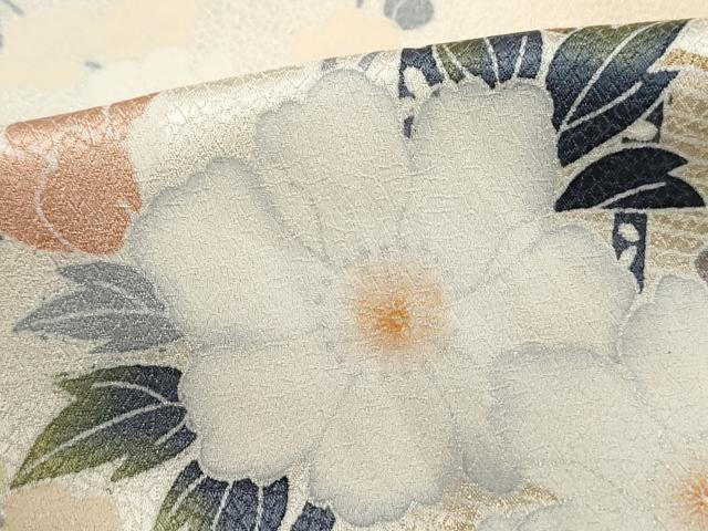 平和屋着物■訪問着　刺繍　草花文　牡丹　暈し染め　金彩　正絹　逸品　DABJ5366qa