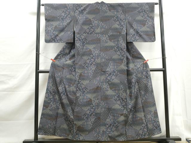 平和屋着物■上質な小紋　吉祥花文　正絹　逸品　DABJ5367qa