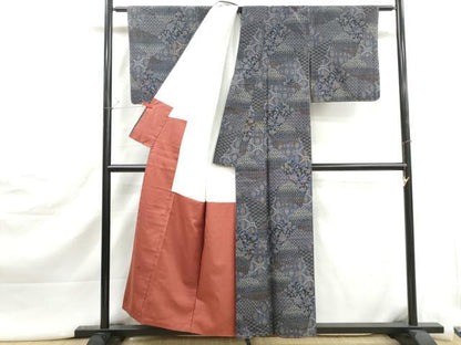 平和屋着物■上質な小紋　吉祥花文　正絹　逸品　DABJ5367qa