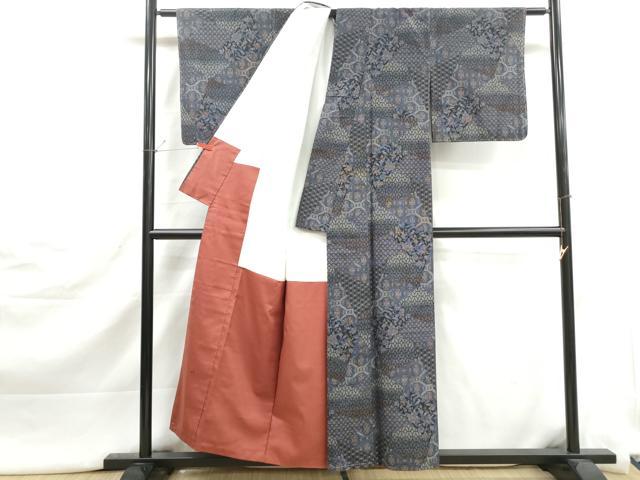 平和屋着物■上質な小紋　吉祥花文　正絹　逸品　DABJ5367qa