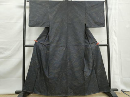 平和屋着物■本場大島紬　幾何学文　正絹　逸品　DABJ5372qa
