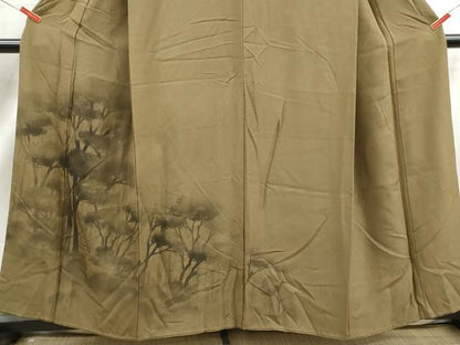 平和屋着物■訪問着　作家物　手描き　風景樹林文　暈し染め　正絹　逸品　DABJ5386qa