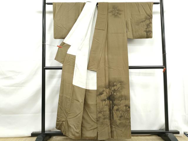 平和屋着物■訪問着　作家物　手描き　風景樹林文　暈し染め　正絹　逸品　DABJ5386qa