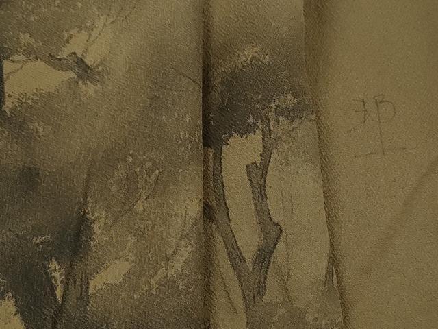平和屋着物■訪問着　作家物　手描き　風景樹林文　暈し染め　正絹　逸品　DABJ5386qa
