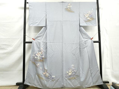 平和屋着物■訪問着　渡橋風景花文　暈し染め　金彩　正絹　逸品　DABJ5390qa