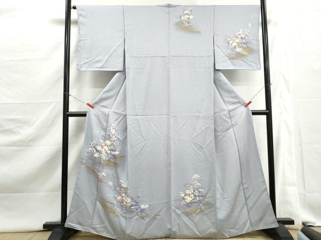 平和屋着物■訪問着　渡橋風景花文　暈し染め　金彩　正絹　逸品　DABJ5390qa