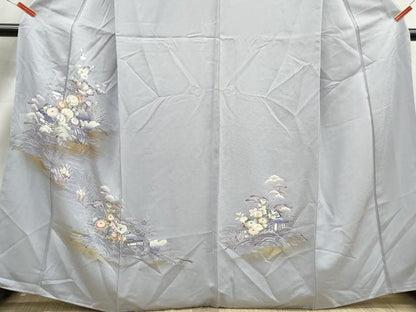 平和屋着物■訪問着　渡橋風景花文　暈し染め　金彩　正絹　逸品　DABJ5390qa