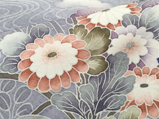 平和屋着物■訪問着　渡橋風景花文　暈し染め　金彩　正絹　逸品　DABJ5390qa