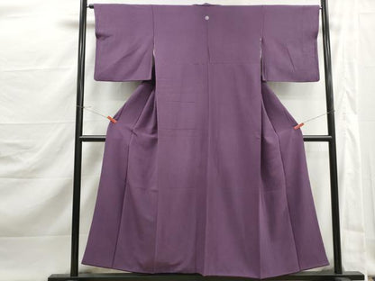 平和屋着物■上質な色無地　滅紫色　正絹　逸品　DABJ5395qa