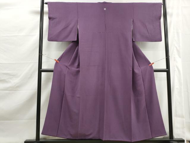 平和屋着物■上質な色無地　滅紫色　正絹　逸品　DABJ5395qa