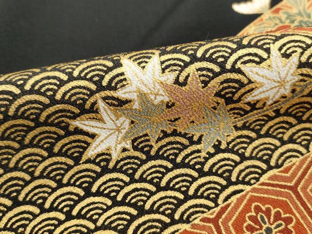 平和屋着物■豪華黒留袖　駒刺繍　花車文　金彩　正絹　逸品　DABJ5403qa