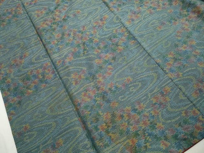 平和屋着物■本場大島紬　7マルキ　流水楓文　正絹　逸品　DABJ5404qa
