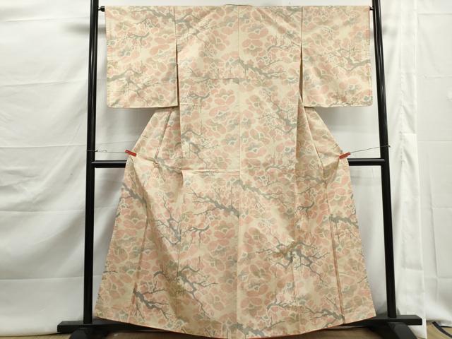 平和屋着物■上質な紬　枝花文　正絹　逸品　DABJ5405qa