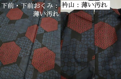 平和屋着物■本場大島紬　7マルキ　亀甲文　正絹　逸品　DABJ5406qa