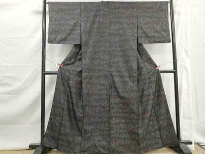平和屋着物■本場大島紬　風景文　正絹　逸品　DABJ5408qa