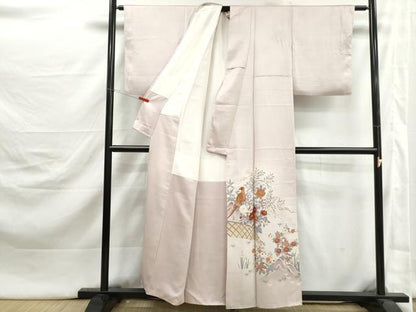 平和屋着物■豪華色留袖　花鳥文　椿　金彩　正絹　逸品　DABJ5410qa