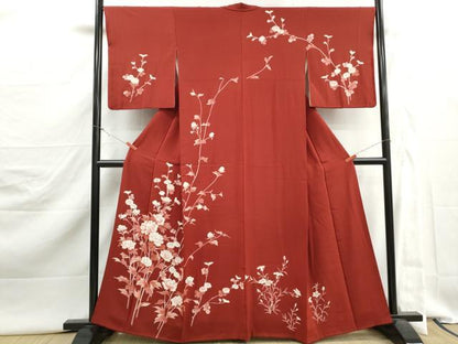 平和屋着物■訪問着　草花文　正絹　逸品　DABJ5415qa