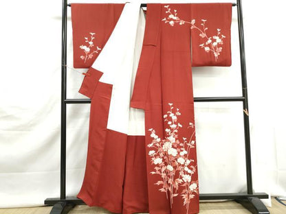 平和屋着物■訪問着　草花文　正絹　逸品　DABJ5415qa