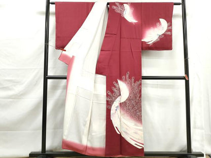 平和屋着物■訪問着　孔雀文　暈し染め　銀彩　正絹　逸品　DABJ5426qa