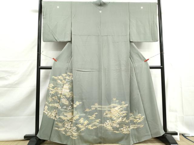 平和屋着物■豪華色留袖　風景枝松花文　金彩　正絹　逸品　DABJ5427qa