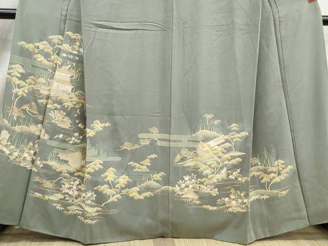 平和屋着物■豪華色留袖　風景枝松花文　金彩　正絹　逸品　DABJ5427qa