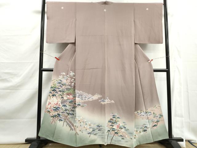 平和屋着物■豪華色留袖　渡橋風景枝松花文　暈し染め　正絹　逸品　DABJ5428qa