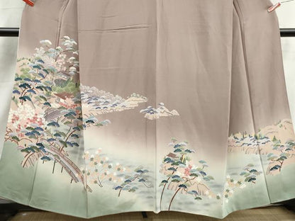 平和屋着物■豪華色留袖　渡橋風景枝松花文　暈し染め　正絹　逸品　DABJ5428qa