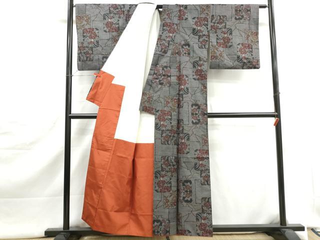 平和屋着物■本場大島紬　7マルキ　色紙花文　正絹　逸品　DABJ5431qa