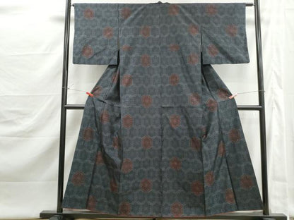 平和屋着物■本場大島紬　亀甲花文　正絹　逸品　DABJ5432qa